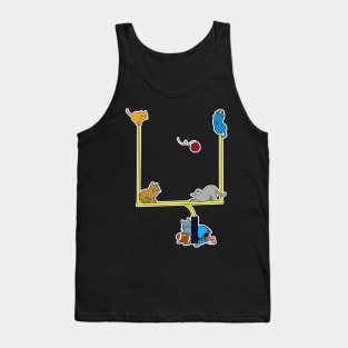 Cats playing American football goal post Tank Top